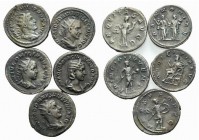 Lot of 5 Roman Imperial AR Antoniniani, including Philip I, Philip II, Otacilia and Trajan Decius, to be catalog. Lot sold as it, no returns