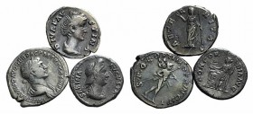 Lot of 3 Roman Imperial AR Denarii, including Trajan, Sabina and Faustina, to be catalog. Lot sold as it, no returns