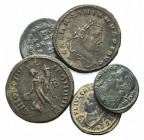 Lot of 5 Roman Imperial Æ coins, including Maximinus, Licinius, Crispus and Julian II, to be catalog. Lot sold as it, no returns