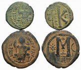 Justinian (527-565). Lot of 2 Æ coins, to be catalog. Lot sold as it, no returns