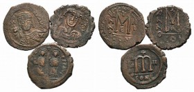 Lot of 3 Byzantine Æ coins, including Heraclius and Phocas, to be catalog. Lot sold as it, no returns