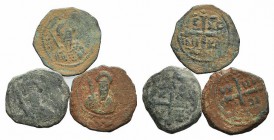 Lot of 3 Arab-Byzantine Æ coins, to be catalog. Lot sold as it, no returns