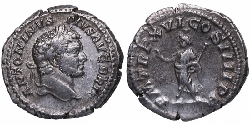 213 dC. Caracalla (211-217 dC) como Augusto. Roma. Denario. RIC 208. Ag. ANTONIN...