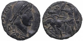 351-354 dC. Constancio II. Cyzicus. Centenional. RIC102. Ae. /FEL TEMP RE-PARATIO/ S Constancio en pie a izquierda con Vitoria y labarum. MBC. Est.20.