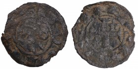 1158-1214. Alfonso VIII (1158-1214). Toledo. Dinero. Ve. 0,58 g. Reino de Castilla y León, unión temporal con Aragón. BC+. Est.20.