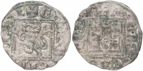 1312-1350. Alfonso XI (1312-1350). León . Dinero (Noven en otros catálogos). Mar 191.3. Ve. 0,80 g. Roel sobre la torre derecha y roel delante del leó...