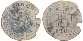 1454-1474. Enrique IV (1454-1474). Jaén. Maravedí. Mar 965. Ve. 1,61 g. BC+ / MBC-. Est.30.