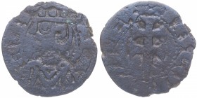 1213-1276. Jaime I de Aragón (1213-1276). Jaca (Huesca). Dinero. Crus 318. Ve. 0,62 g. Busto coronado a izquierda que corta la leyenda arriba y abajo,...