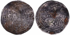 1469-1504. Reyes Católicos (1469-1504). Sevilla. 1 real. Ag. Alabeada. BC+. Est.30.
