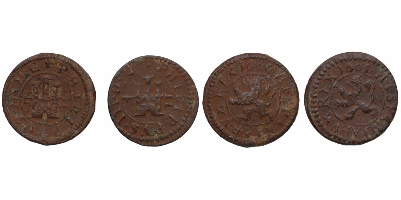 1603 y 1606. Felipe III (1598-1621). Lote de dos monedas: 1 maravedí. C-835 y 84...