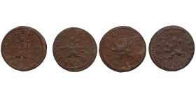 1603 y 1606. Felipe III (1598-1621). Lote de dos monedas: 1 maravedí. C-835 y 840. Ae. MBC- y MBC+. Est.40.