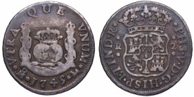 1745. Felipe V (1700-1746). México. 2 reales. Ag. MBC-. Est.30.