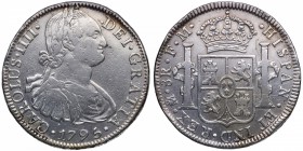 1795. Carlos IV (1788-1808). México. 8 reales. FM. Ag. MBC+. Est.90.