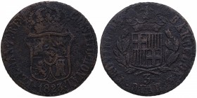1823. Fernando VII (1808-1833). 3 cuartos. Cu. BC+. Est.12.