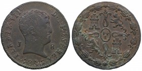 1825. Fernando VII (1808-1833). Jubia. 8 maravedís. C&N 102. Cu. MBC. Est.30.