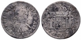 1814. Fernando VII (1808-1833). México. 1/2 Real. Ag. 1,61 g. BC+. Est.10.