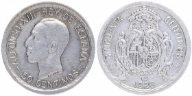 1926. Alfonso XIII (1886-1931). Madrid. 50 Céntimos. PCS. Cy 17607. Ag. 2,52 g. EBC. Est.6.