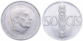 1966*19/72. Franco (1939-1975). 50 Céntimos. Cu-Ni. 0,96 g. SC. Est.8.