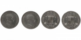 1949*50. Franco (1939-1975). Lote dos monedas: 5 pesetas 1949*50. Ni. EBC-. Est.15.
