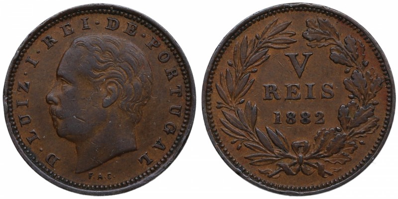 1882. Portugal. 5 reis. Cu. MBC. Est.10.