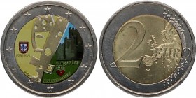 2012. Portugal. 2 Euros. Ni. 8,55 g. Coloreada. SC. Est.20.