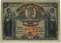 15 de julio de 1907. Alfonso XIII (1886-1931). 50 pesetas. Ed. B103. Sin serie. MBC. Est.50.