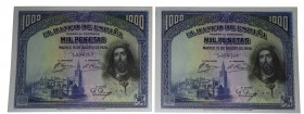 1928. II República (1931-1939). Pareja de 1000 pesetas. Todo su apresto original. SC. Est.225.