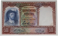 1931. II República (1931-1939). 500 pesetas. Todo su apresto original. SC. Est.45.