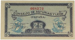 1936. Guerra Civil (1936-1939). 25 céntimos Consejo de Asturias y León. SC. Est.12.