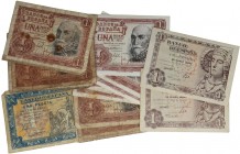 1940 a 1953. Billetes Españoles. Lote de 19 billetes: 1 peseta. MC a EBC. Est.15.