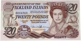 2011. Billetes Extranjeros. Islas Malvinas. 20 libras. SC. Est.40.