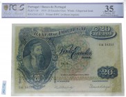 1919. Billetes Extranjeros. Portugal. 20 escudos. Certificado PCGS 35. RARO. EBC-. Est.1800.
