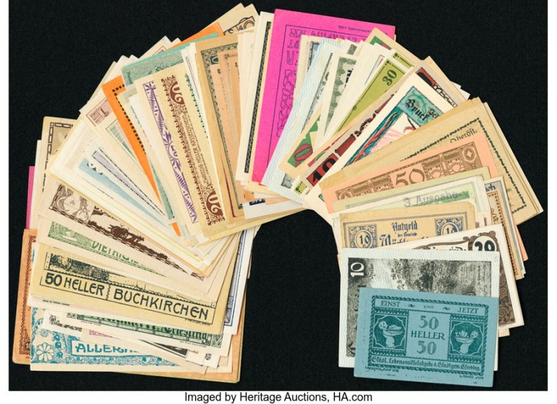 Austria Notgeld Group lot of 214 Examples Extremely Fine-Crisp Uncirculated. 

H...