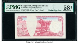 Missing Print Error Bangladesh Bangladesh Bank 10 Taka ND (1978) Pick 21a PMG Choice About Unc 58 EPQ. Staple holes at issue.

HID09801242017

© 2020 ...