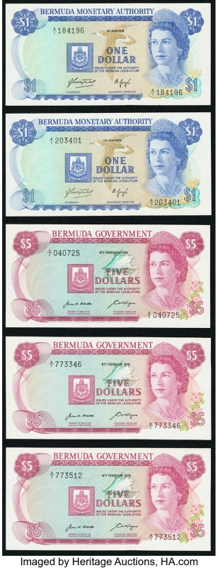 Bermuda Monetary Authority 1 (2); 5 (3) Dollars 1.7.1975; 6.2.1970 Pick 28 (2); ...