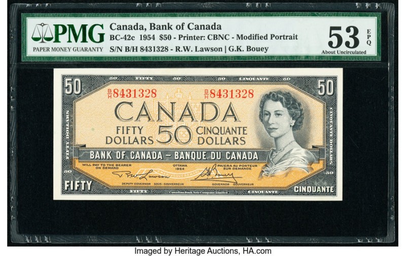 Canada Bank of Canada $50 1954 Pick 81c BC-42c PMG About Uncirculated 53 EPQ. 

...