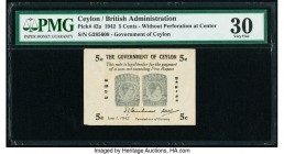 Ceylon Government of Ceylon 5 Cents 1.6.1942 Pick 42a PMG Very Fine 30. 

HID09801242017

© 2020 Heritage Auctions | All Rights Reserved
