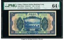 China Chinese Italian Banking Corporation 10 Yuan 1921 Pick S255r S/M#C36-3 Remainder PMG Choice Uncirculated 64 EPQ. 

HID09801242017

© 2020 Heritag...