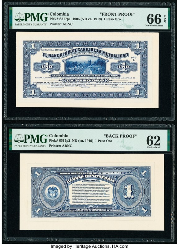 Colombia Banco Hipotecario de la Mutualidad 1 Peso Oro 1905 (ND ca. 1919) Pick S...