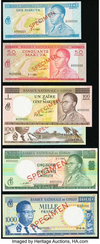 Congo Democratic Republic Group Lot of 6 Specimen from the 1961 to 1967 Issues A...