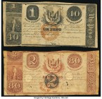 Dominican Republic Republica Dominicana 20 Pesos on 1 Peso = 40 Centavos; 40 Pesos on 2 Pesos = 80 Centavos 1853 Pick 6; 7 Two Examples Very Good. Hol...