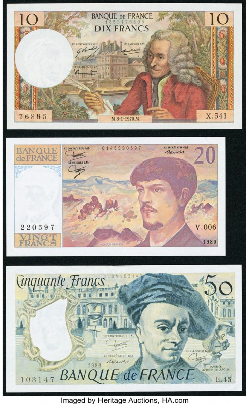 France Banque de France 10 Francs 8.1.1970 Pick 147c Crisp Uncirculated; France ...