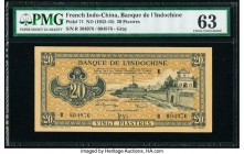 French Indochina Banque de l'Indo-Chine 20 Piastres ND (1942-45) Pick 71 PMG Choice Uncirculated 63. Closed pinholes.

HID09801242017

© 2020 Heritage...