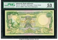 Indonesia Bank Indonesia 2500 Rupiah ND (1957) Pick 54 PMG About Uncirculated 53. 

HID09801242017

© 2020 Heritage Auctions | All Rights Reserved