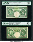 Jamaica Government of Jamaica 1 Pound 30.11.1942; 2.1.1948 Pick 41a Two Examples PMG Very Fine 30; Very Fine 25. 

HID09801242017

© 2020 Heritage Auc...