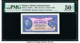 Malaya Board of Commissioners of Currency 10 Cents 15.8.1940 Pick 2 KNB1a PMG About Uncirculated 50 EPQ. 

HID09801242017

© 2020 Heritage Auctions | ...