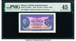 Malaya Board of Commissioners of Currency 10 Cents 15.8.1940 Pick 2 KNB1a PMG Choice Extremely Fine 45. 

HID09801242017

© 2020 Heritage Auctions | A...