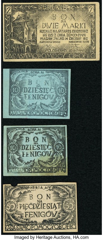 Poland Officer's P.O.W Camp Group Lot of 4 Examples Very Good-About Uncirculated...