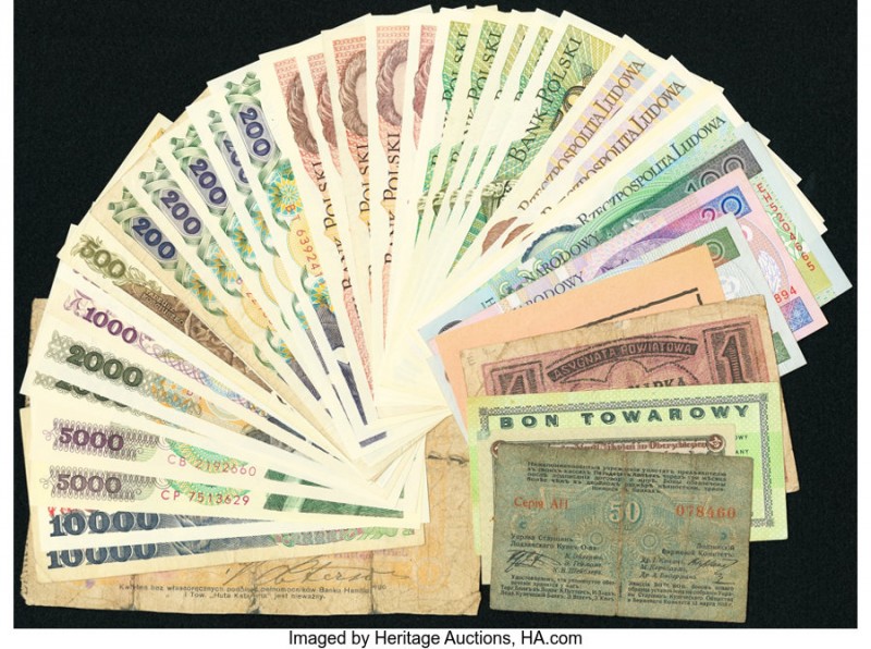 Poland Group Lot of 40 Examples Good-Crisp Uncirculated. Majority of this lot is...