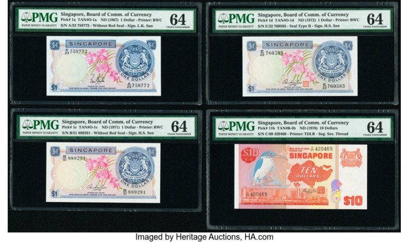 Singapore Board of Commissioners of Currency 1 Dollar (3) ND (1967); ND (1971); ...